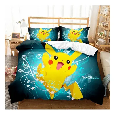 (Pattern 15, King) Pikachu Single Double King Duvet Cover Cartoon