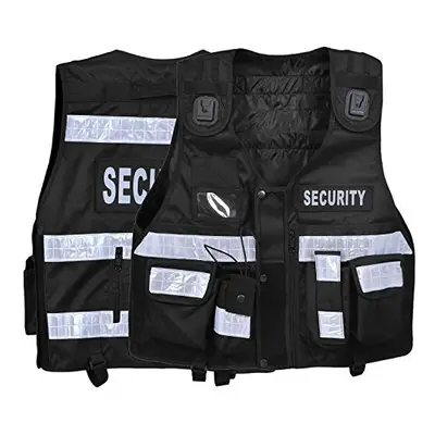 Hi Viz Tactical Vest Enforcement,Security, CCTV, Dog Handler Tac Vests (Black)