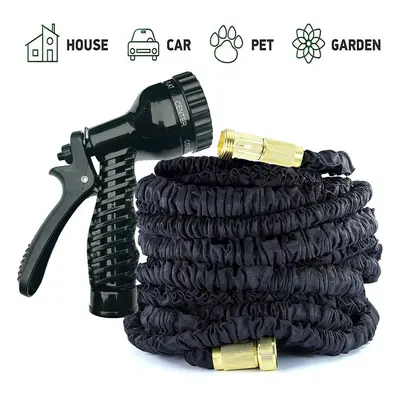 (BLACK, 200FT) 75FT/100FT/150FT/200FT Expandable Flexible Garden Hose Magic Hose Pipes