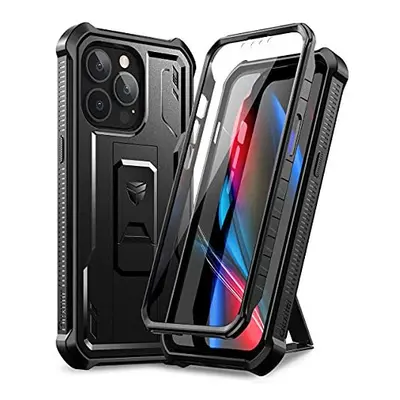 for Apple iPhone pro max Case, [Built in Screen Protector and Kickstand] Heavy Duty Military Gra