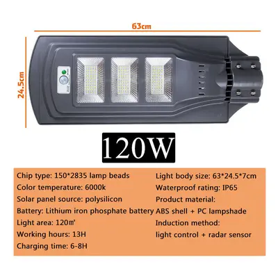 (150LED) 40W 80W 120W Sensor LED Solar Light Wall Street Lamp Garden Outdoor Lighting + Remote C