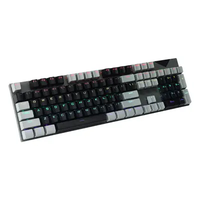 (Black Grey) Wired Mechanical Keyboard 104-Key Conflict-Free Keys Suspend ABS Keycaps Blue Switc