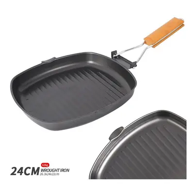 (9.45inch) Outdoor Portable Folding Pan Small Frying Pan Camping Picnic Cookware Non-stick Pan C