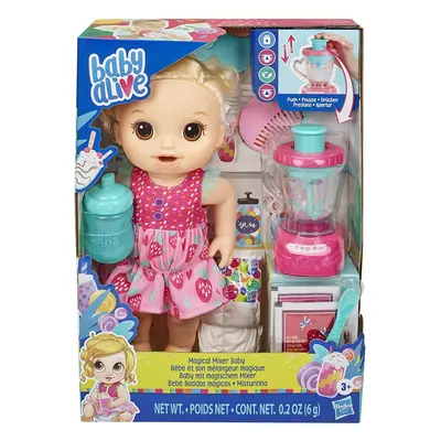 Baby Alive Magical Mixer Baby Doll Strawberry Shake with Blender Accessories, Drinks, Wets, Eats