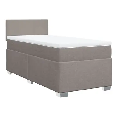 vidaXL Box Spring Bed with Mattress Bed Frame Bedstead Taupe 100x200 cm Fabric