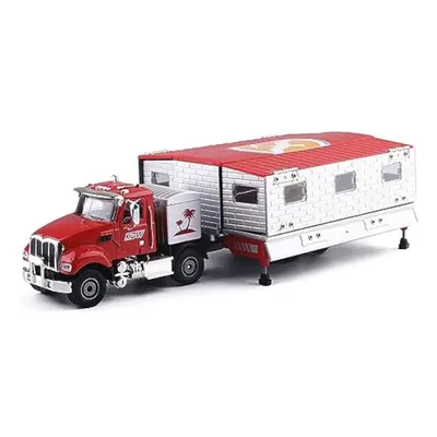 (red, 1/50-Size:24.5*5*6cm) 1/50 Scale Model Combination For Alloy Car Trailer Folding House Tru