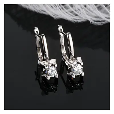 (as the picture) Earrings Trend New Moissanite Dangle Huggie Earring 100% Sterling Silver Hoops 