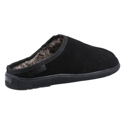 (Black, (Adults')) Hush Puppies Ashton Suede Men's Black Slippers