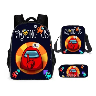 (Style 2) Among Us Backpack Shoulder Bag Lunch Bag Pencil Case Boys Girls New Term Gift