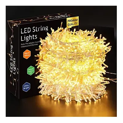 Elktry 1000LED 25M Christmas Lights Outdoor/Indoor, Christmas Tree Lights Warm White Mains Power