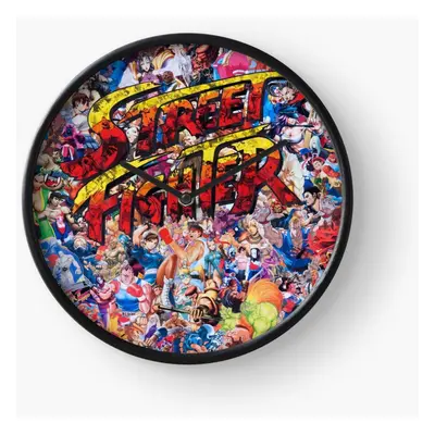 (Street Fighter=8405) Wall Clock Inch Funny Mantel & Tabletop Art Decor for Home Bedroom Office