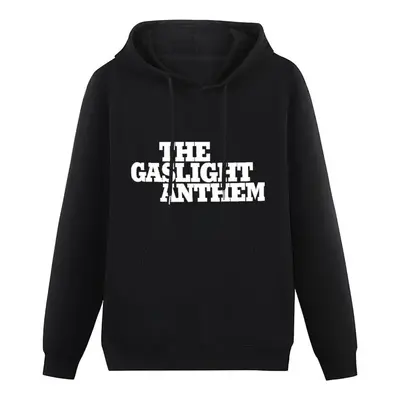 (Medium) Gaslight Anthem Logo Black Mens Hoody Men Rock Band Hoodie Sweatershirt