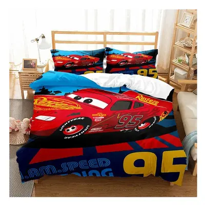 (Double-200x200cm, 7) Pixar Cars Lightning Mcqueen Single Double 3D Duvet Cover Kids Cartoon Qui