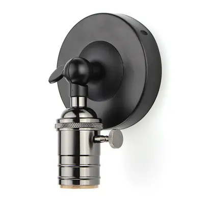 (Black) Modern Edison Vintage Ceiling Light Wall Lamp Bulb Holder Socket Sconce