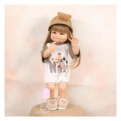 (as the picture, 55cm) Keiumi Soft Silicone Imitation Baby Rebirth Doll Children&apos;s Early Ed