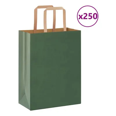 (green, x x cm/ pcs) vidaXL Paper Bags pcs with Handles White 21x11x28 cm Paper Grocery Bag