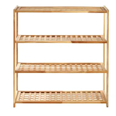 4-Tier Wooden Shoe Rack, Natural