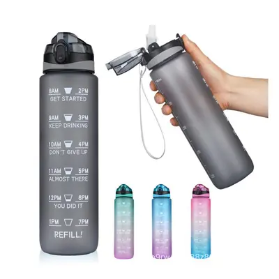 (B04) 1000ML Portable Leakproof Cup Bottle Sports Plastic Cup BPA Free Bottle Space Cup Climbing