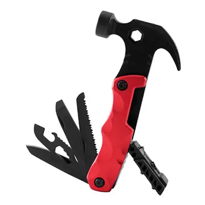 (Red) In Multifunctional Claw Hammer Outdoor Portable Multifunctional Tool Suitable For Outdoor 