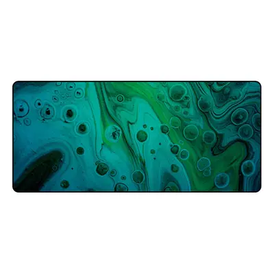 (Green) Extra Large Mouse Pad Liquid Style Anti-slip Rubber Gaming Keyboard Pad 900*400*4mm Desk