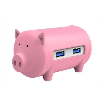 (Pink) Little Pig High Speed USB 3.0 OTG HUB Adapter SD TF Card Reader for Macbook Laptop