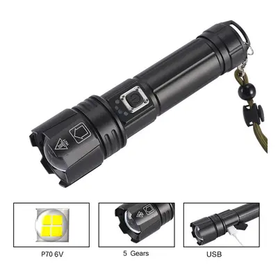 1000LM 300M Long Range SOS Flashlight USB Rechargeable Mobile Powerbank For Phone