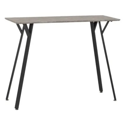 Quebec Bar Table in Grey Concrete Effect and Black Metal Legs