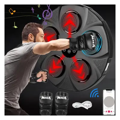 Music Electronic Boxing Wall Target Machine, Machine with Lights and Bluetooth Sensor, Training 