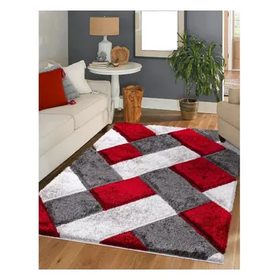 (Red (ORION), x cm ) New Soft Shaggy Modern Indoor/Outdoor Bedroom Rug Living Room Carpet Runner