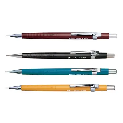 Pentel P200 Series Auto Mechanical Pencil Set of 4-0.3/0.5/0.7/0.9mm