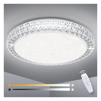 (White - 3000k- 6500k) , dimmable 3000K-6500K round ceiling light, 40W remote control ceiling li