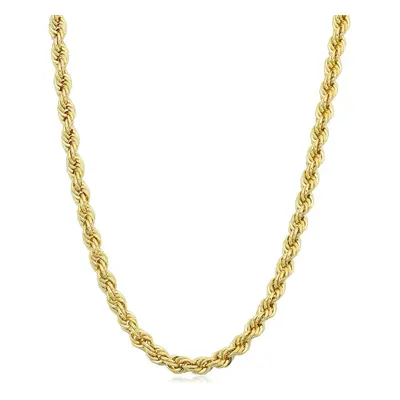 (24, Yellow) 14K Yellow Gold Filled Solid Rope Chain Necklace, 3.2mm Wide