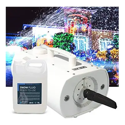 FXLAB Artificial Fake Snow Machine with LED Lights for Christmas Decorations - 550ml Capacity - 