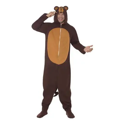 Smiffy's Adult Men's Monkey Costume, All In One With Hood, Party Animals, - costume monkey fancy