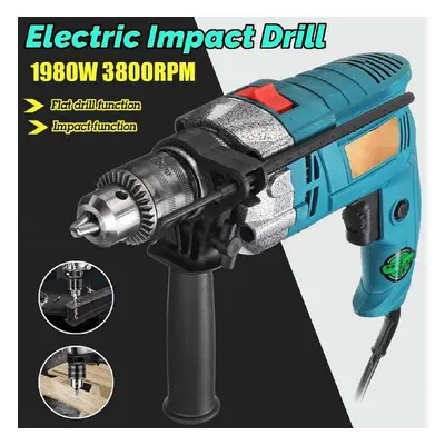 1980w 3800rpm Electric Impact Drill 220v Household Electric Flat Drill