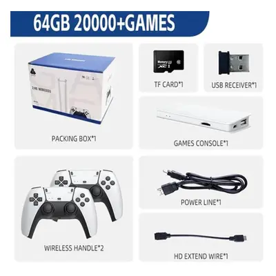 (64GB 20000GAMES) M15 Game Stick Mini Tv Handheld Game Console Wireless Gamepads Video Game 64g 