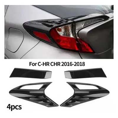 Carbon Fiber Style Rear Back Lamp Tail Light Cover Trim For Fit Toyota Chr C-hr