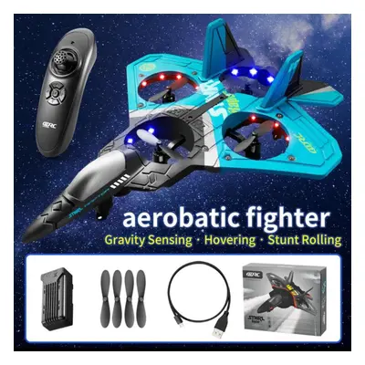 (V17-BLUE-1Battery) Gravity Sensing Rc Plane Aircraft Glider Radio Control Helicopter Epp Foam R