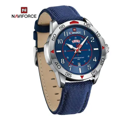 (blue, 255mm) Naviforce Men&apos;s Watches Quartz Army Waterproof Wristwatch Nf9204n