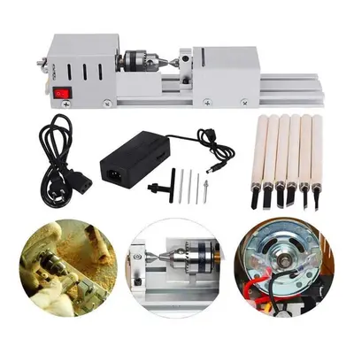 (white) Mini Wood Lathe 100w Metal Tabletop