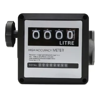 Fm-120 20-120l/min Digital Gasoline Fuel Petrol Oil Flow Meter Four Digital For Diesel Fuel Oil 