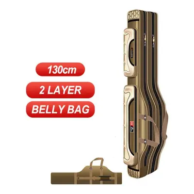 (as the picture, Layer 130cm belly) 2/3/4 Layer Portable Folding Fishing Rod Reel Bag Fishing Po