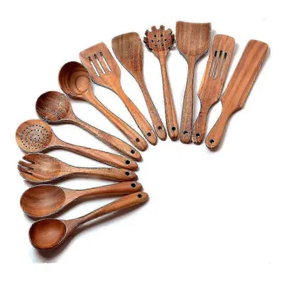 Wooden Spoons for Cooking,12 Pack Wooden Utensils for Cooking Kitchen Utensils Set Wooden Cookin