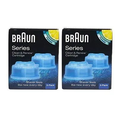 Braun CCR4 Cleaner Refill Kit/Clean Shaver Cleansing Renew CCR 4-Pack Genuine NR