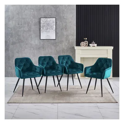 (Set of chairs, Teal) 2/4 Dining Chairs Velvet Chairs home & restaurants