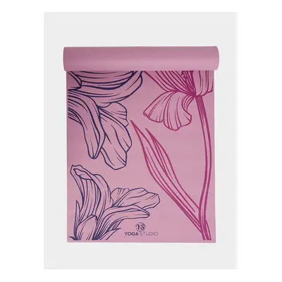 (Dusty Pink Mat - Lively Lilium) Yoga Studio Designed Sticky Yoga Mat 6mm