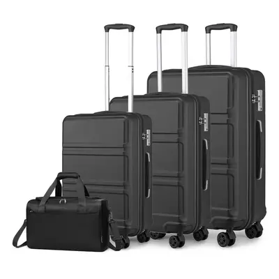 (20/24/28 Inch + Travel Bag) 20/24/28 Inch ABS Hard Shell Suitcase Set Trolley Hand Cabin Luggag