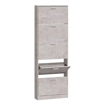 (Concrete grey, x x cm (W x D x H)) New Wood Shoe Cabinet 5Drawer Organiser Furniture Multi Colo