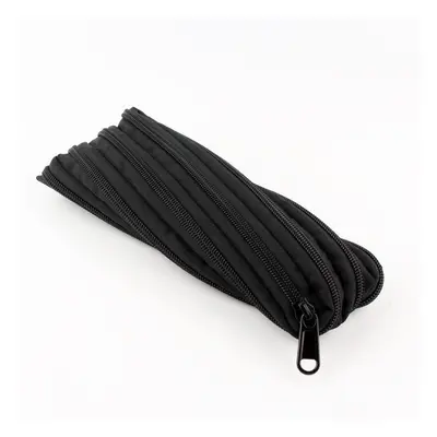 (Black) Outdoor Fishing Survival Paracord Zipper Bag Sports Parachute Cord Rope Handbag