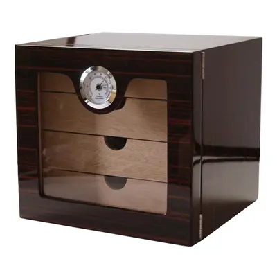 GERMANUS Cigar Humidor Cabinet with Black Grain